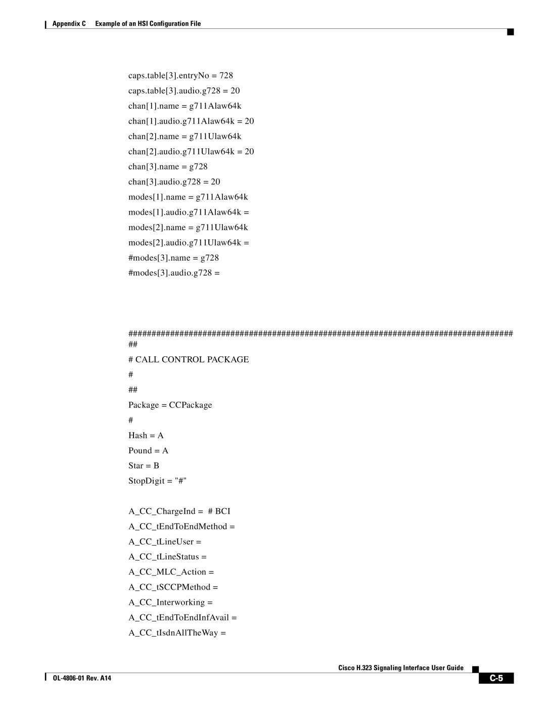 Cisco Systems H.323 manual # Call Control Package 