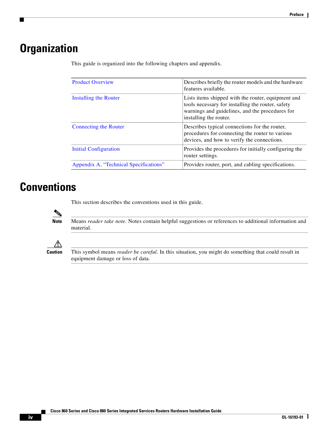 Cisco Systems HIG880, C892FSPK9, 861WGNPK9RF, 860 manual Organization, Conventions 