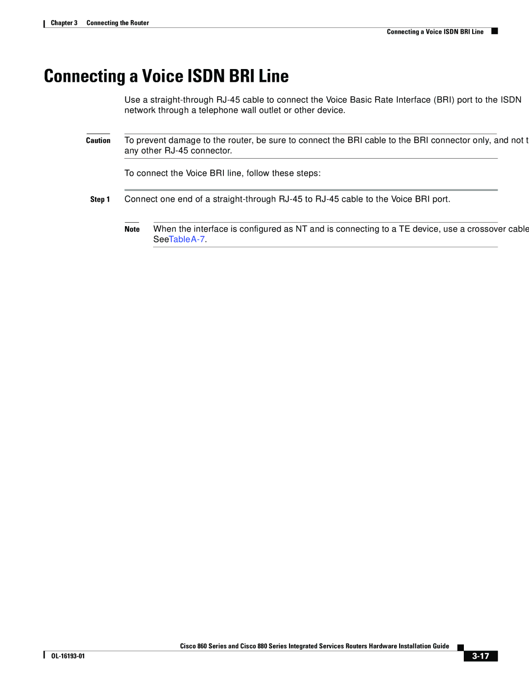 Cisco Systems 861WGNPK9RF, HIG880, C892FSPK9, 860 manual Connecting a Voice Isdn BRI Line 