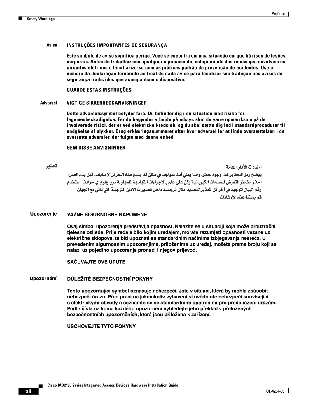 Cisco Systems IAD2430 manual Guarde Estas Instruções 