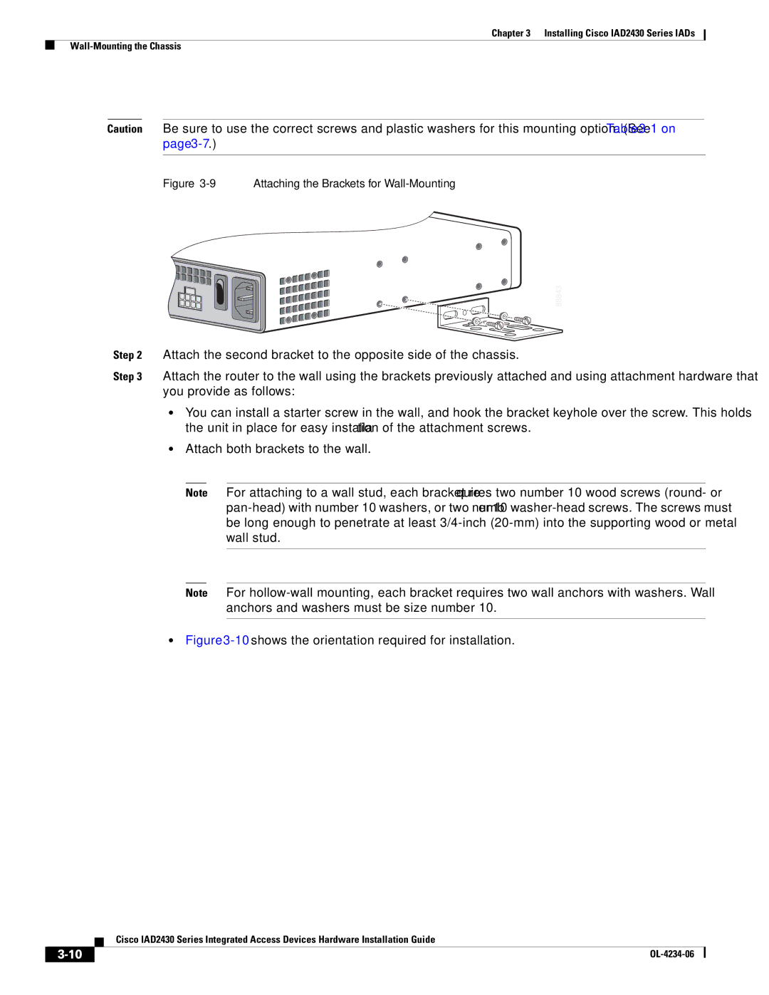 Cisco Systems IAD2430 manual 10shows the orientation required for installation 