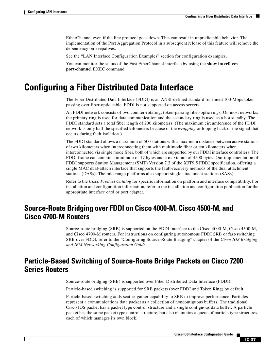 Cisco Systems IC-23 manual Configuring a Fiber Distributed Data Interface, IC-37 