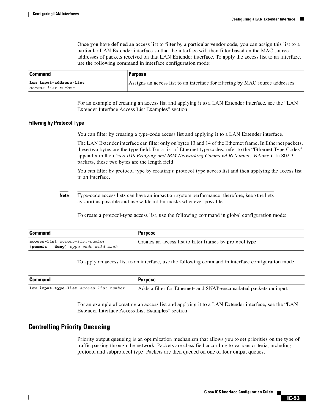 Cisco Systems IC-23 manual Controlling Priority Queueing, IC-53 