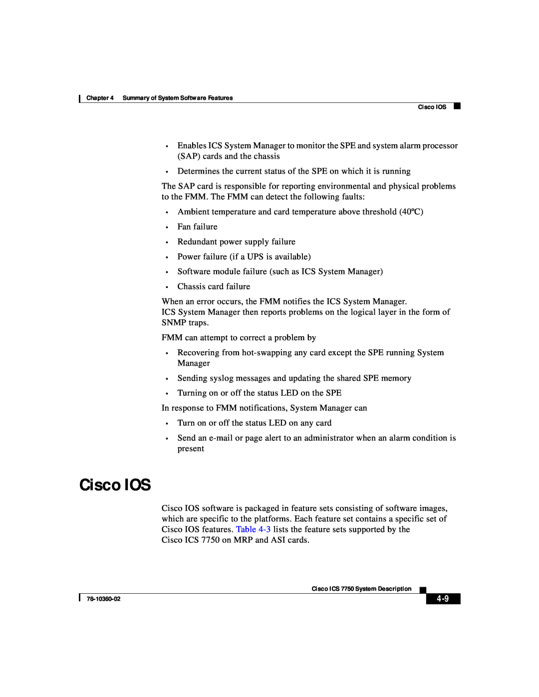 Cisco Systems ICS-7750 manual Cisco IOS 