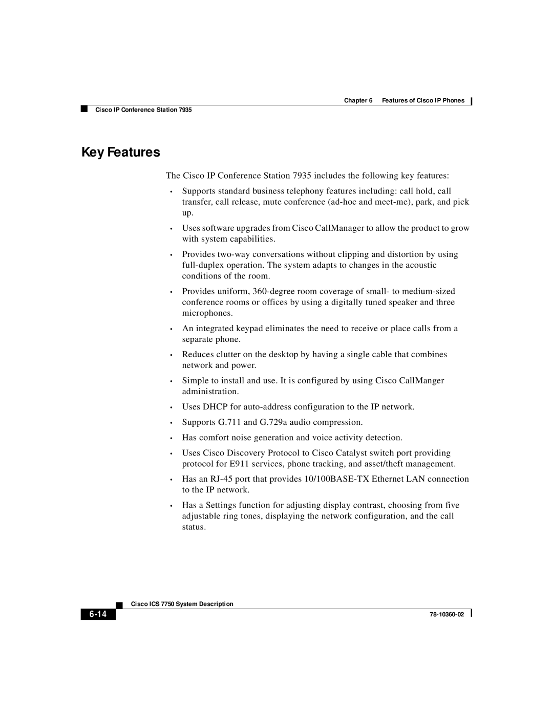 Cisco Systems ICS-7750 manual Key Features 