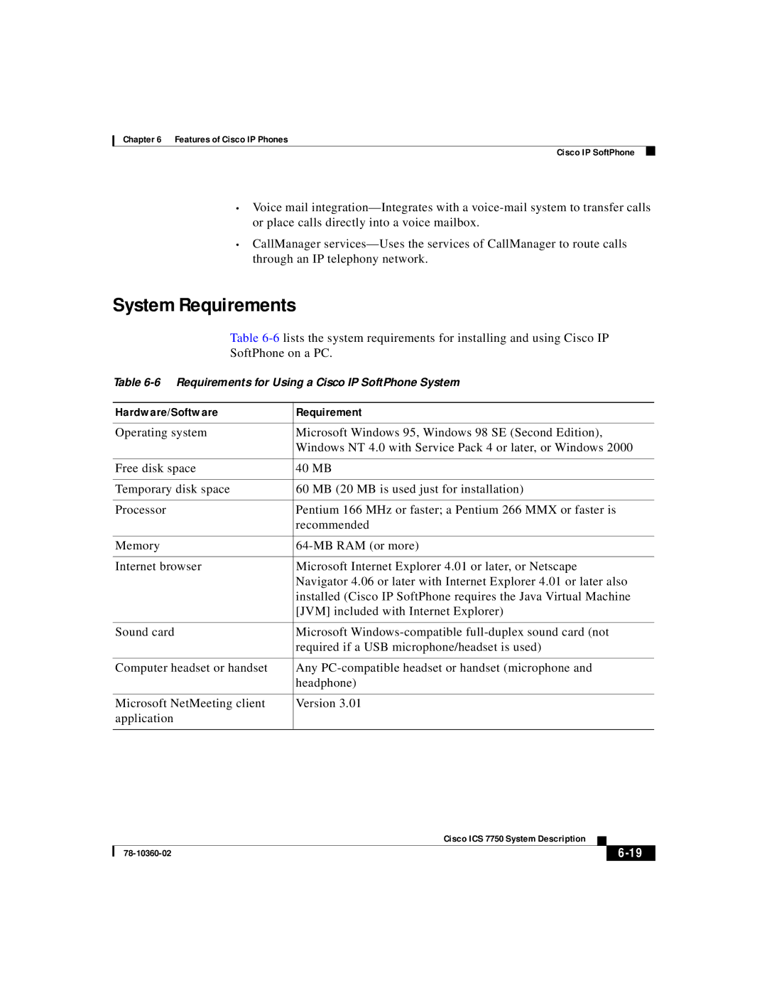 Cisco Systems ICS-7750 manual System Requirements, Hardware/Software Requirement 