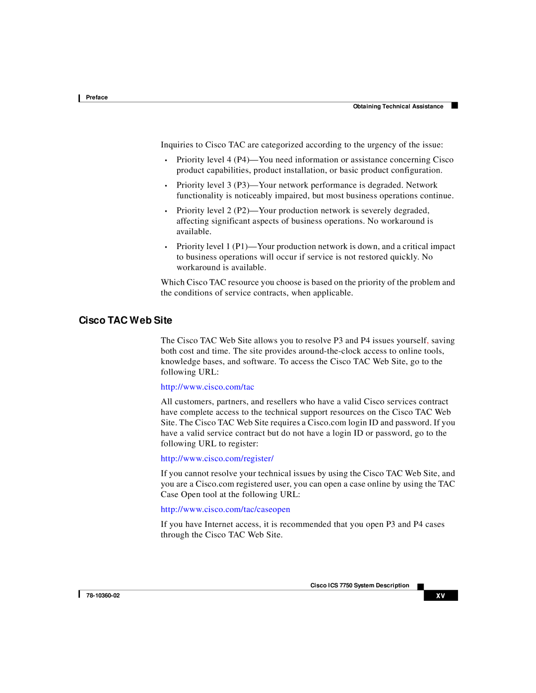 Cisco Systems ICS-7750 manual Cisco TAC Web Site 