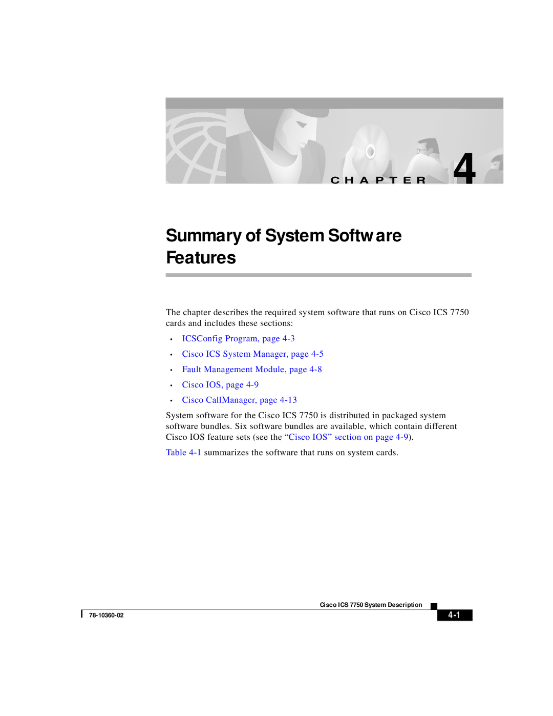 Cisco Systems ICS-7750 manual Summary of System Software Features 