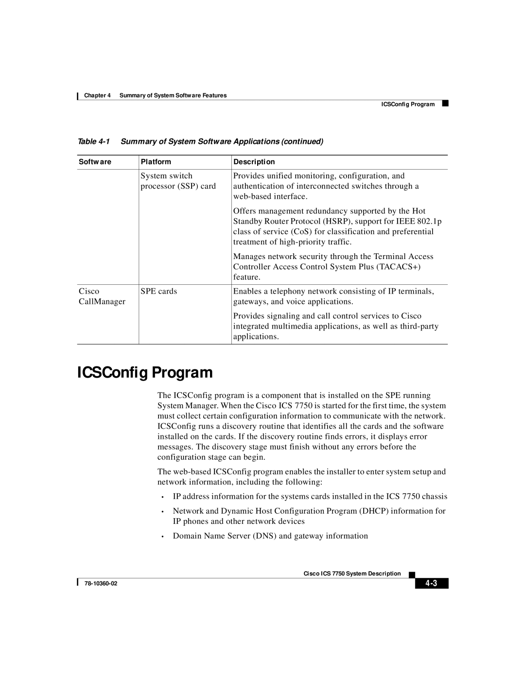 Cisco Systems ICS-7750 manual ICSConfig Program 