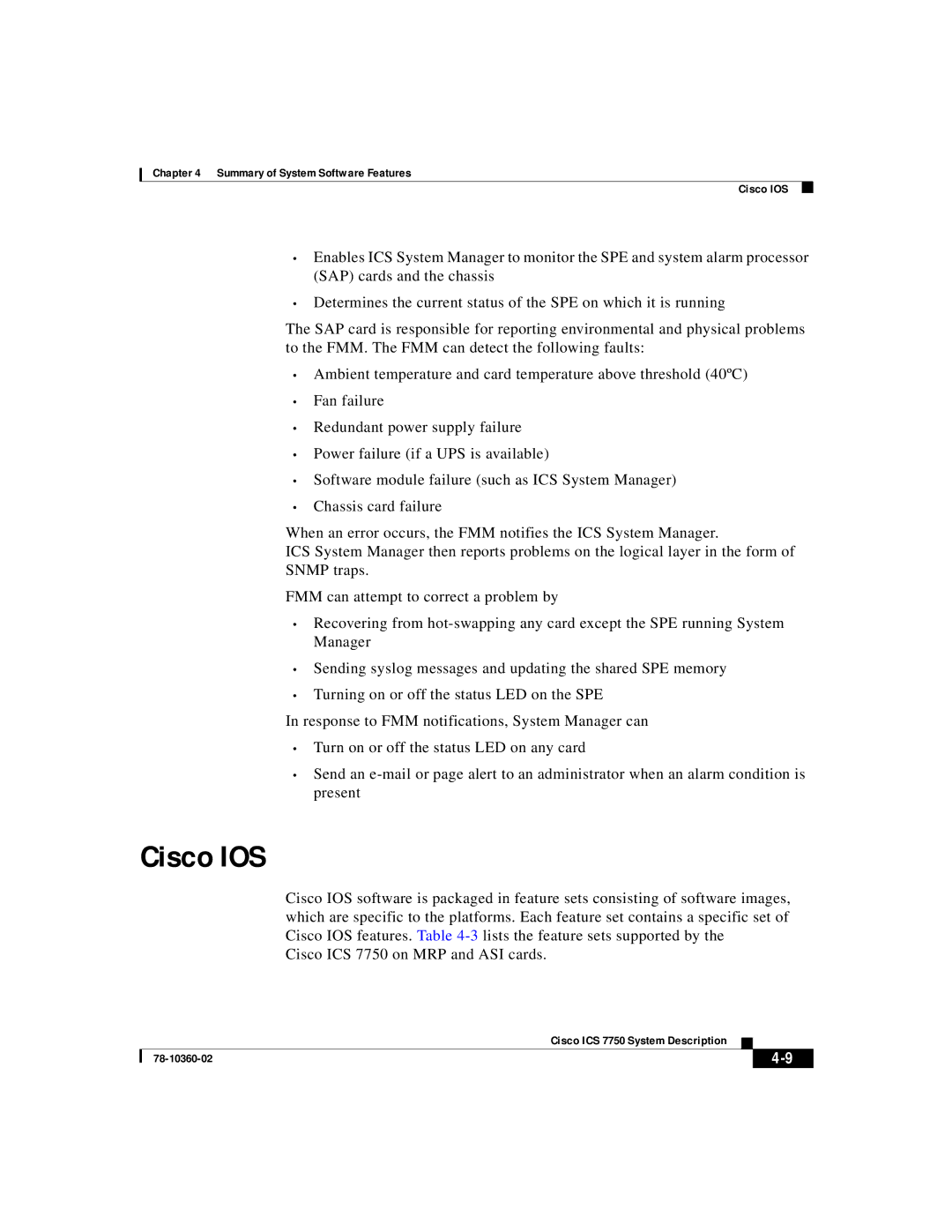 Cisco Systems ICS-7750 manual Cisco IOS 