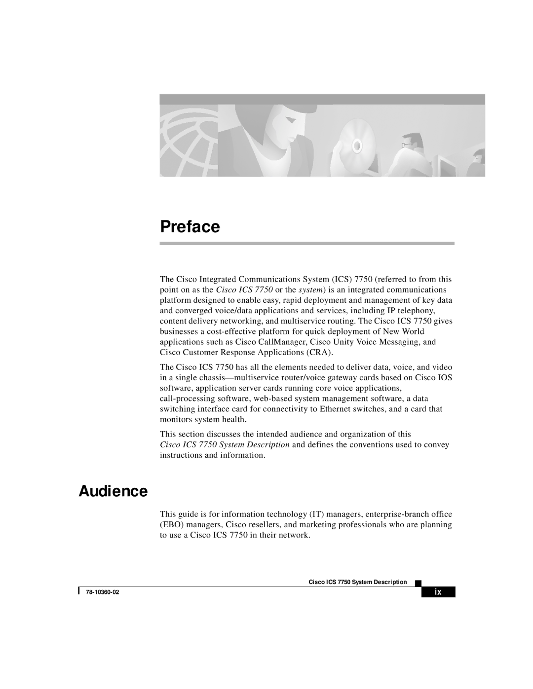 Cisco Systems ICS-7750 manual Preface, Audience 