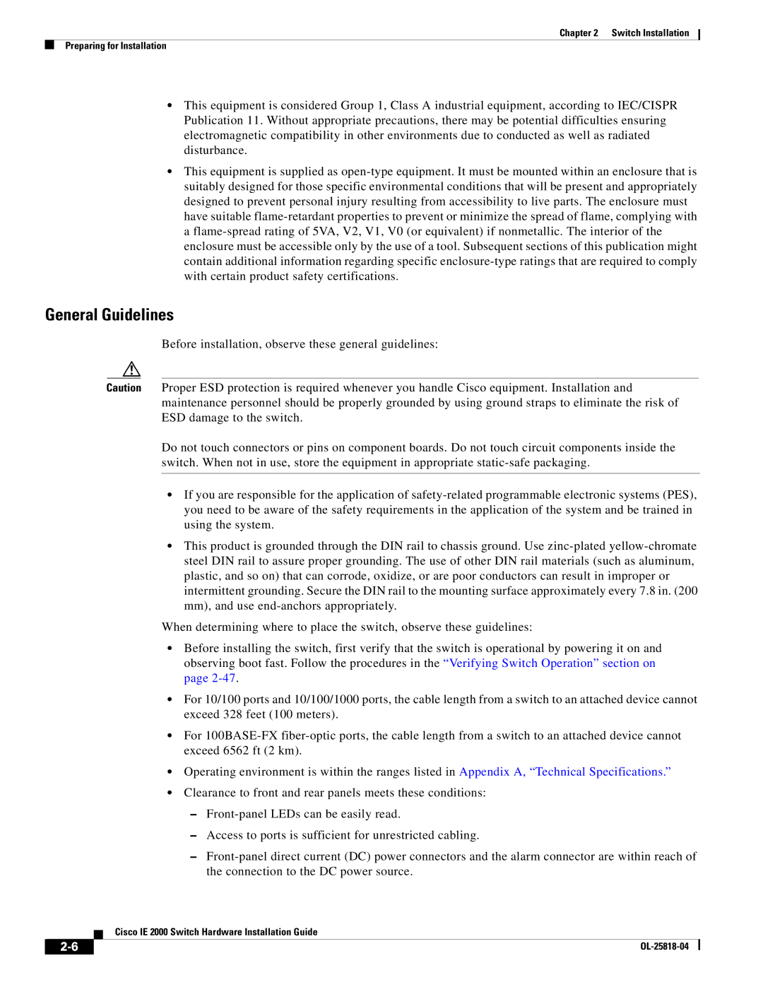 Cisco Systems IE20004TSB, IE20004TSL, IE200016TCB manual General Guidelines 