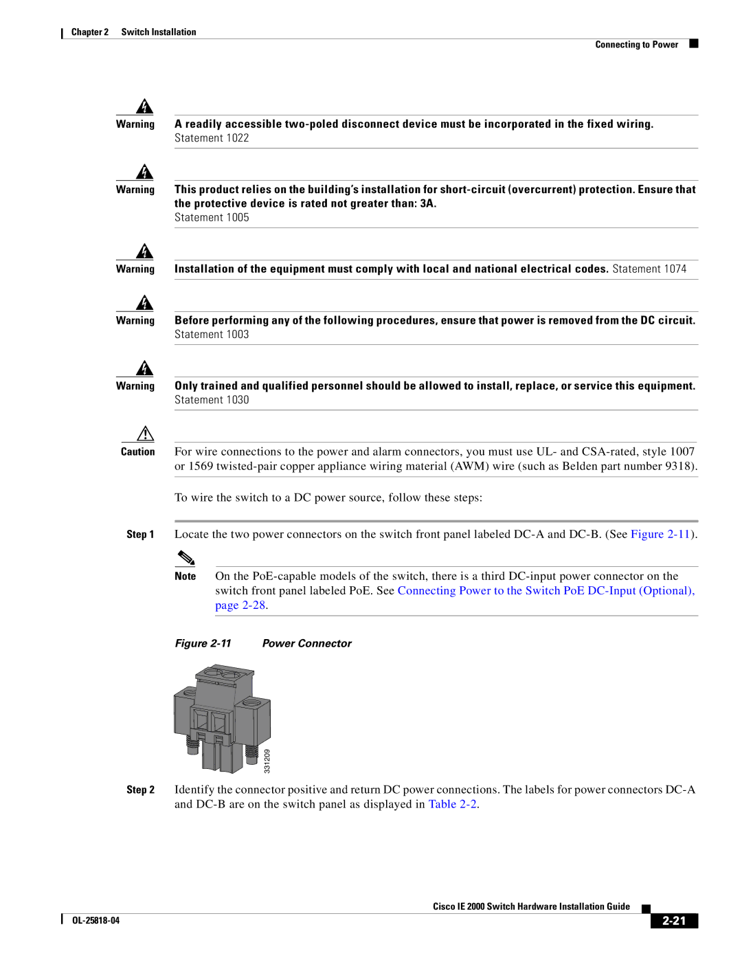 Cisco Systems IE20004TSB, IE20004TSL, IE200016TCB manual Statement 