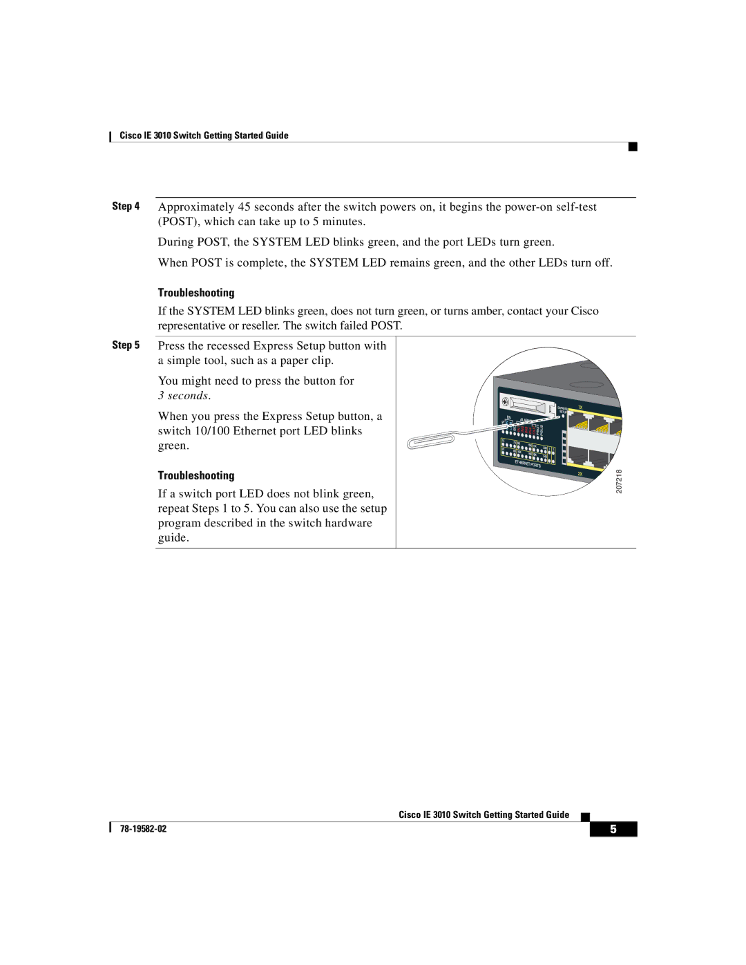 Cisco Systems IE301016S8PC manual Troubleshooting 