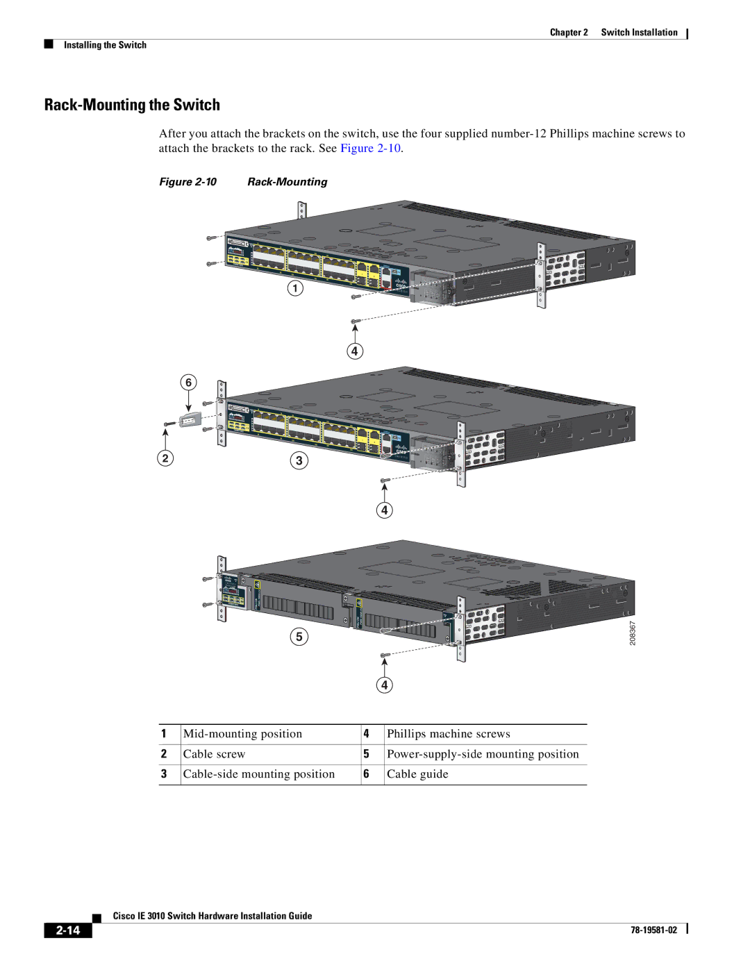 Cisco Systems IE301024TC manual Rack-Mounting the Switch 