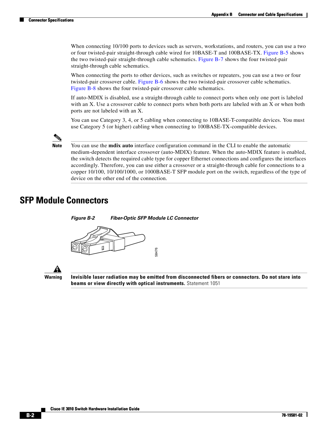 Cisco Systems IE301024TC manual SFP Module Connectors 