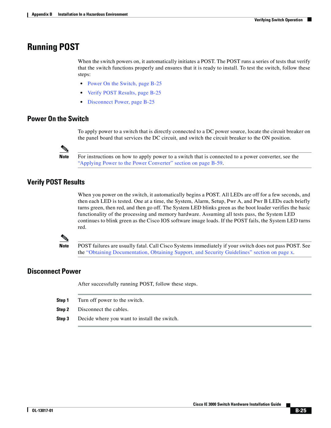 Cisco Systems IE 3000 Series, IEM30004PC manual Running Post 