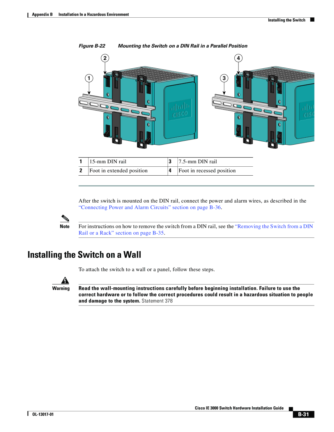 Cisco Systems IE 3000 Series, IEM30004PC manual Installing the Switch on a Wall 