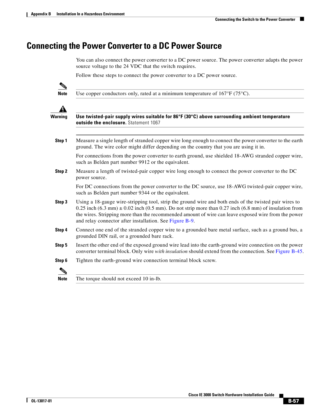 Cisco Systems IE 3000 Series, IEM30004PC manual Connecting the Power Converter to a DC Power Source 