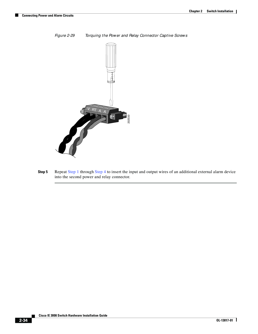 Cisco Systems IEM30004PC, IE 3000 Series manual Torquing the Power and Relay Connector Captive Screws 