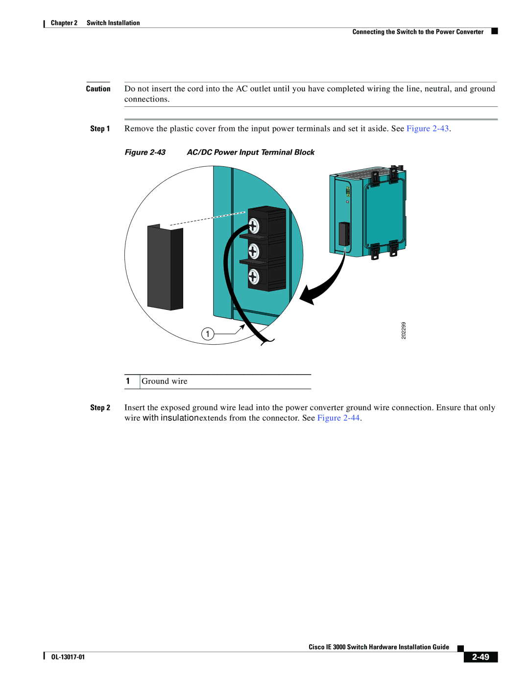 Cisco Systems IE 3000 Series, IEM30004PC manual Ground wire 