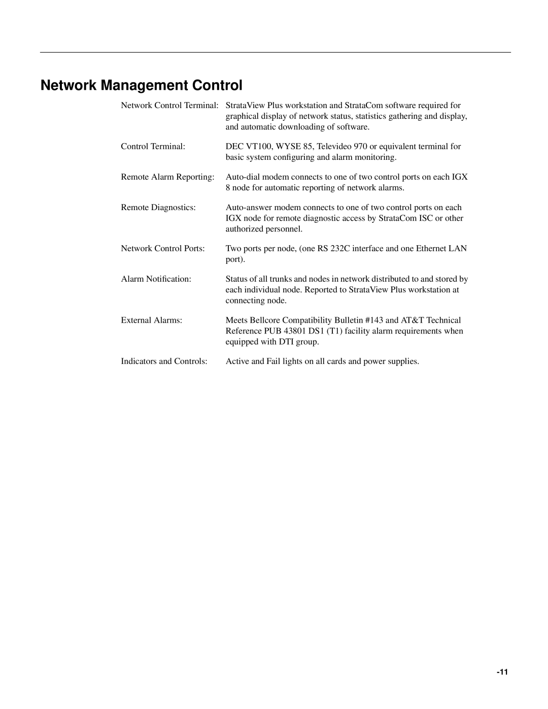 Cisco Systems IGX 8 appendix Network Management Control 