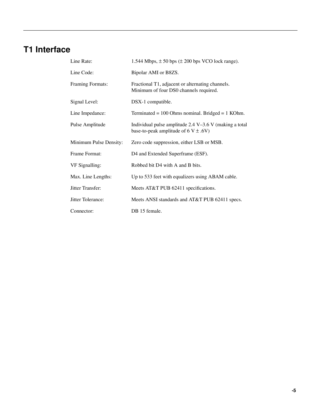 Cisco Systems IGX 8 appendix T1 Interface 