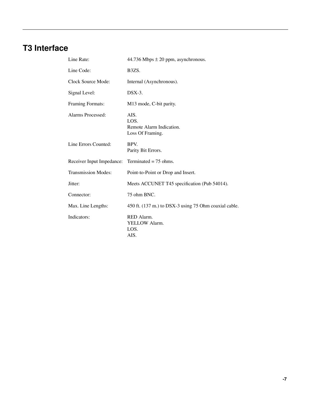 Cisco Systems IGX 8 appendix T3 Interface, B3ZS 