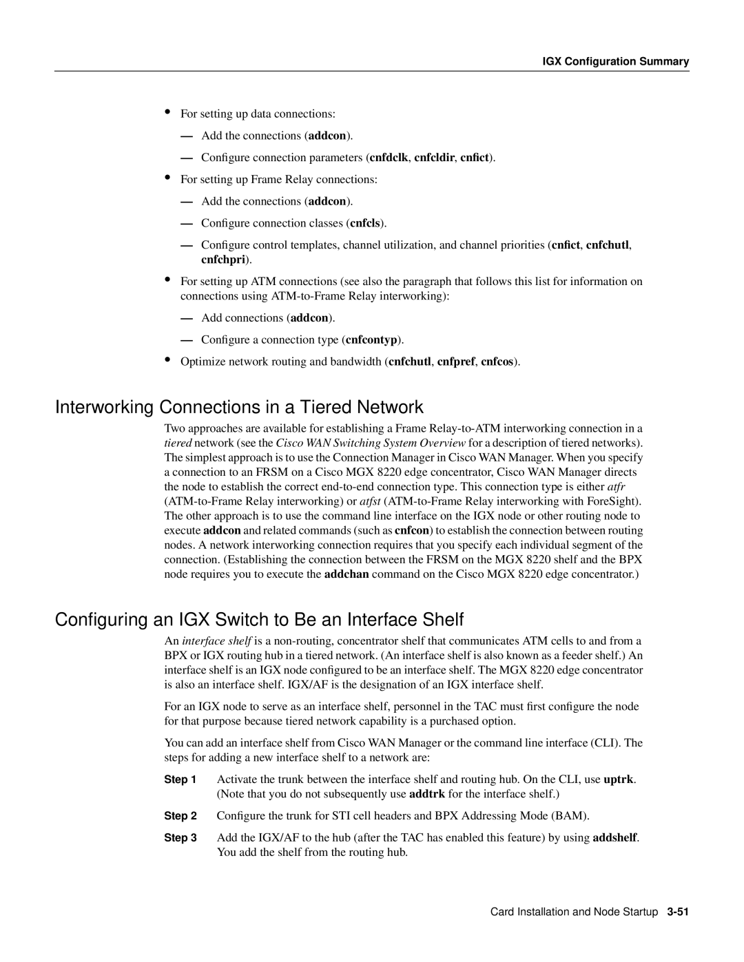 Cisco Systems IGX 8400 Series manual Interworking Connections in a Tiered Network 