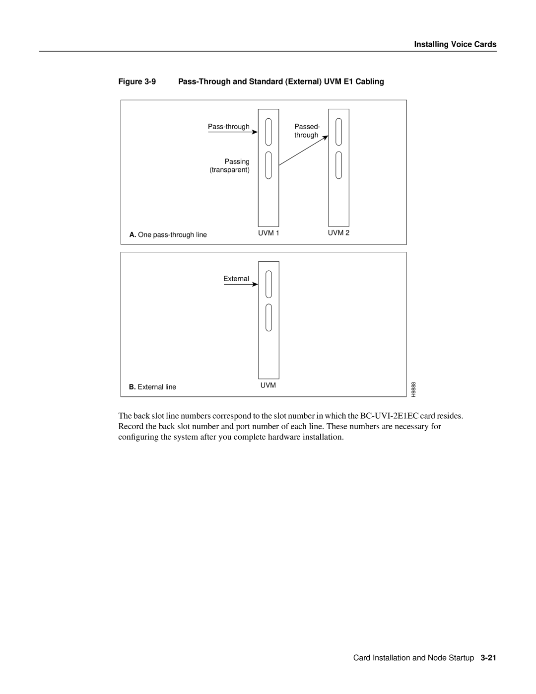 Cisco Systems IGX 8400 Series manual Pass-Through and Standard External UVM E1 Cabling 