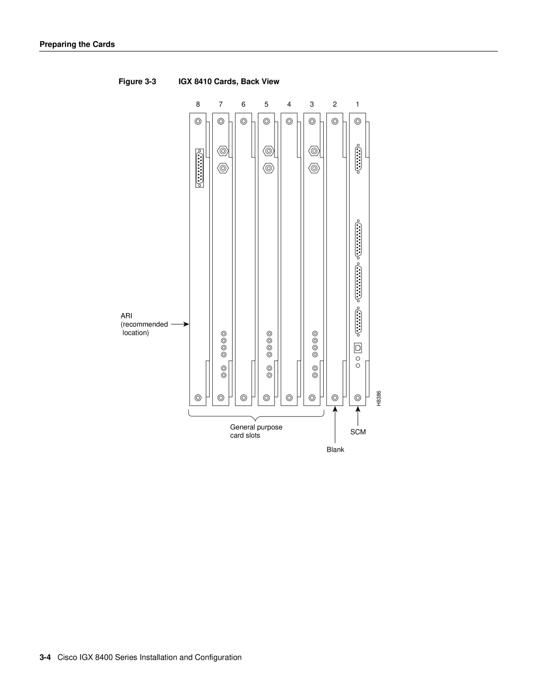 Cisco Systems IGX 8400 Series manual IGX 8410 Cards, Back View 