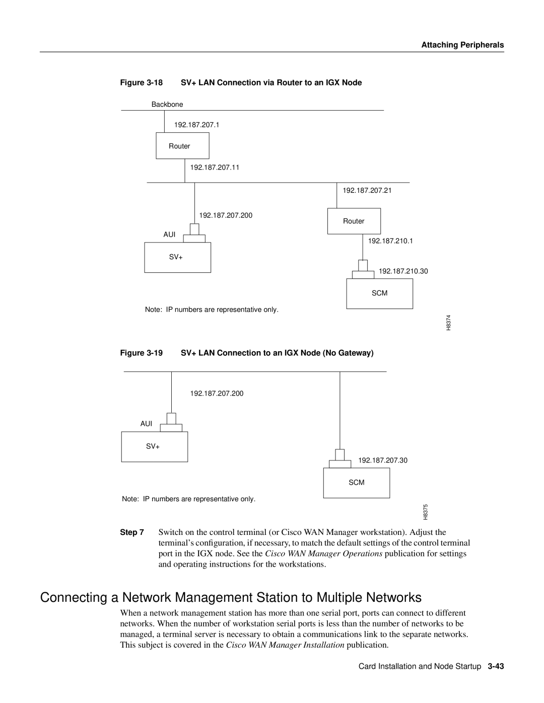 Cisco Systems IGX 8400 Series manual Connecting a Network Management Station to Multiple Networks 