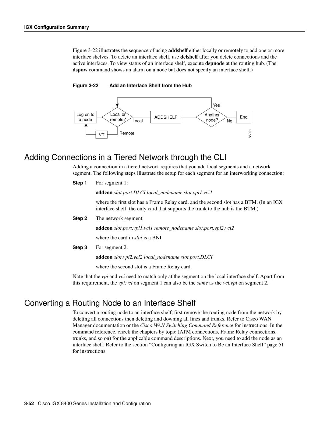 Cisco Systems IGX 8400 Series manual Adding Connections in a Tiered Network through the CLI 