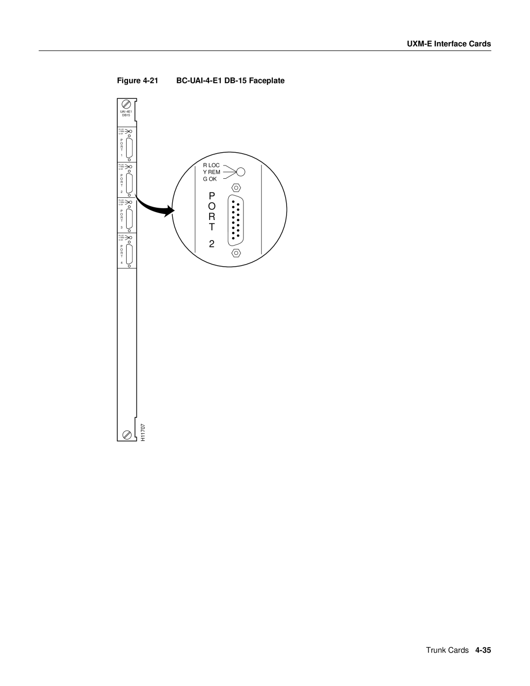 Cisco Systems IGX 8400 manual BC-UAI-4-E1 DB-15 Faceplate 