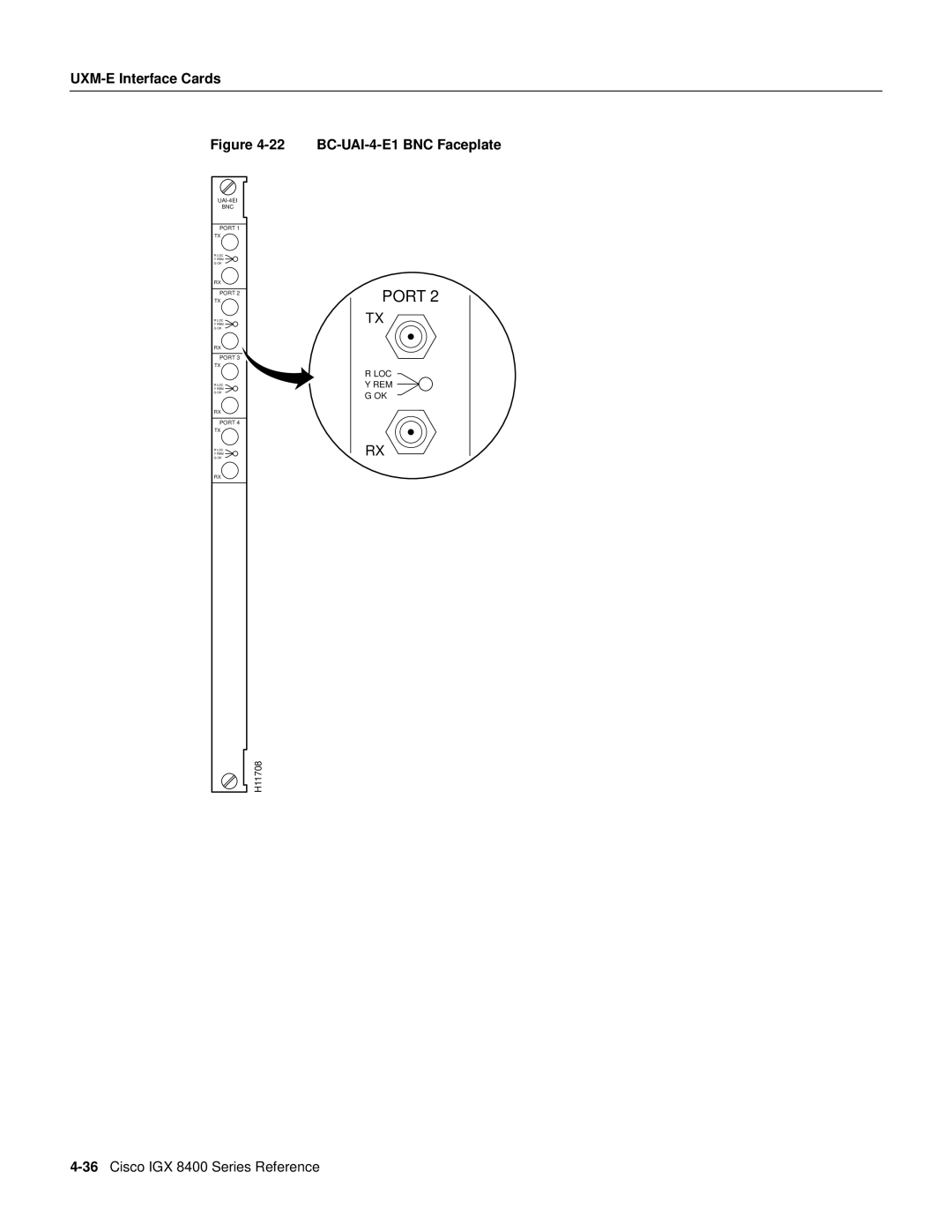 Cisco Systems IGX 8400 manual BC-UAI-4-E1 BNC Faceplate 