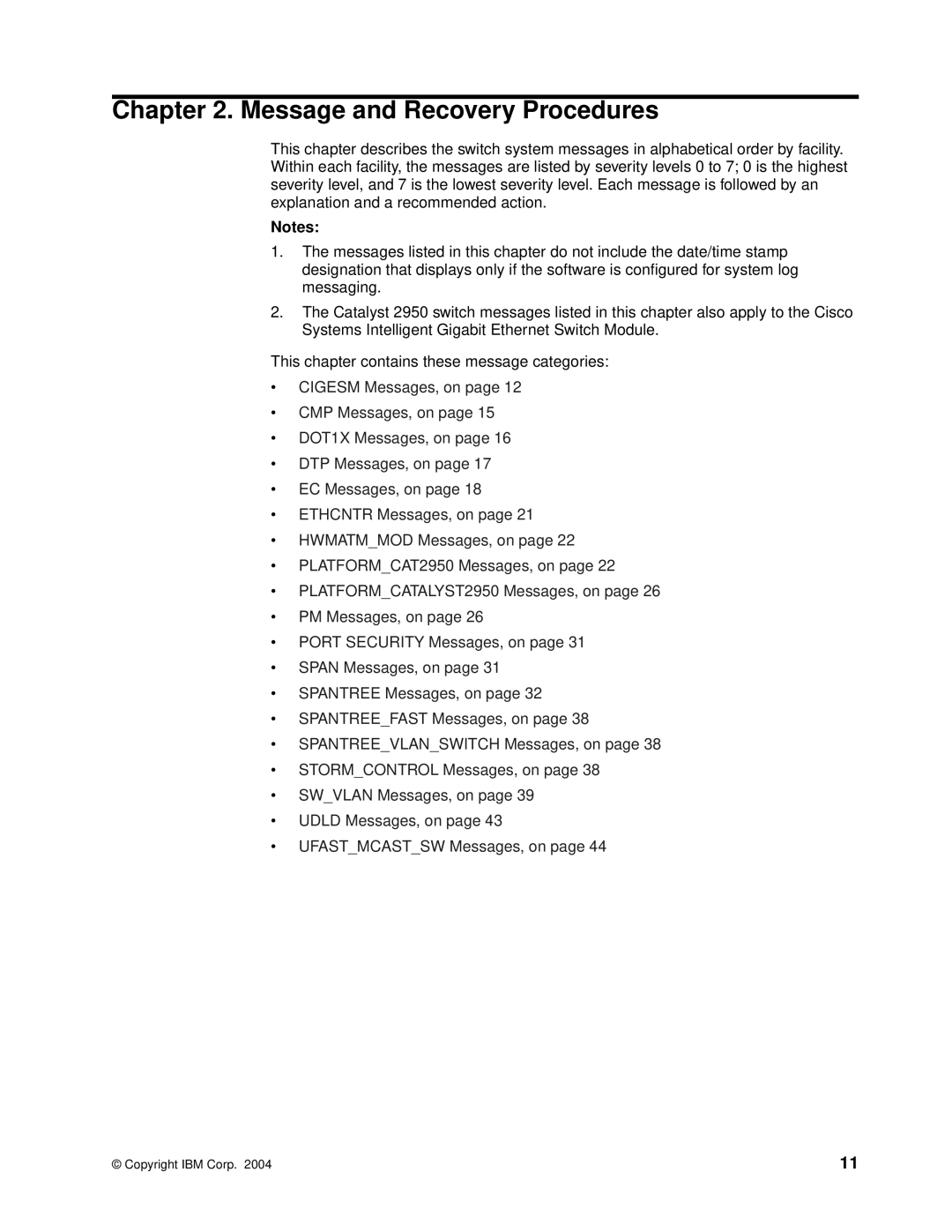 Cisco Systems Intelligent Gigabit Ethernet Switch Module manual Message and Recovery Procedures 