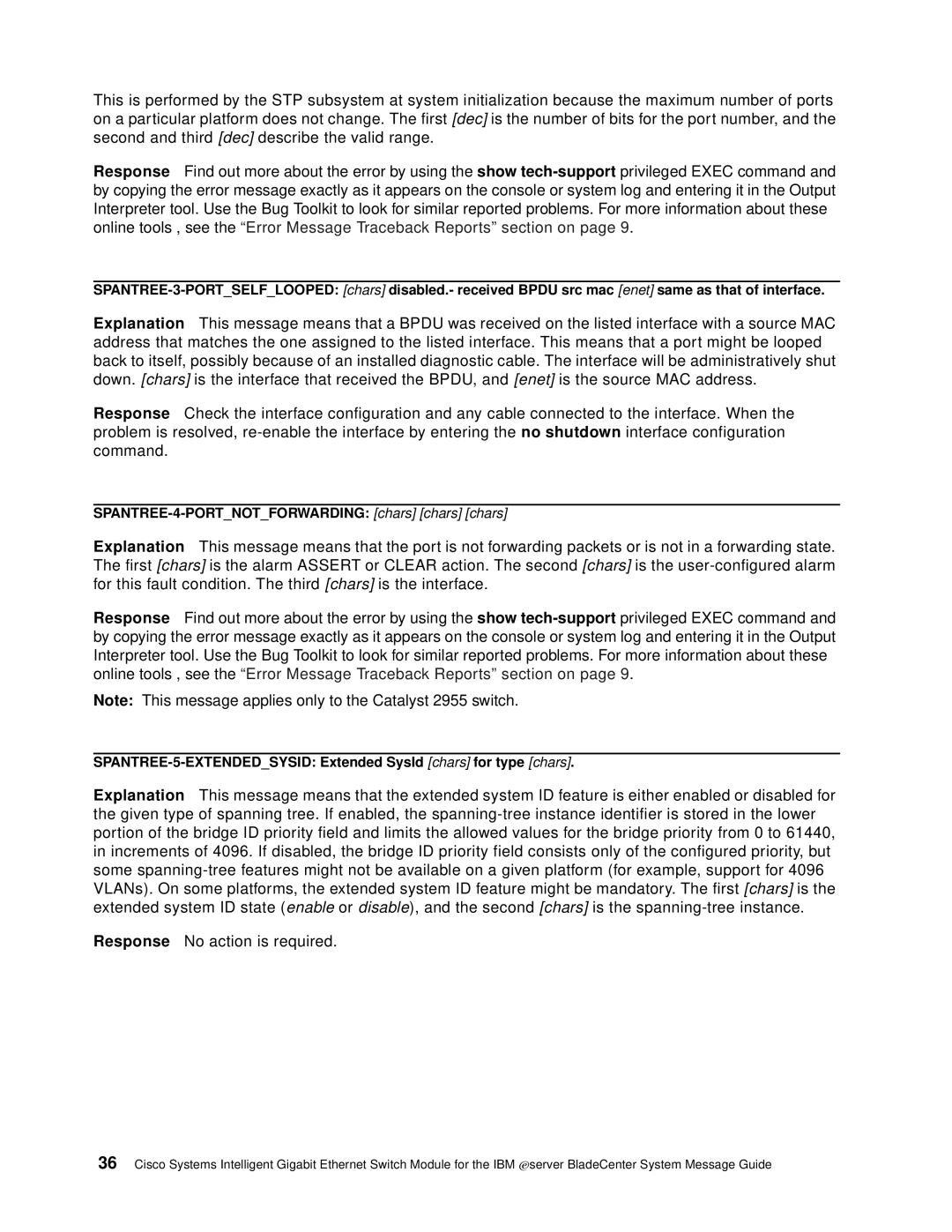 Cisco Systems Intelligent Gigabit Ethernet Switch Module manual SPANTREE-4-PORTNOTFORWARDING chars chars chars 