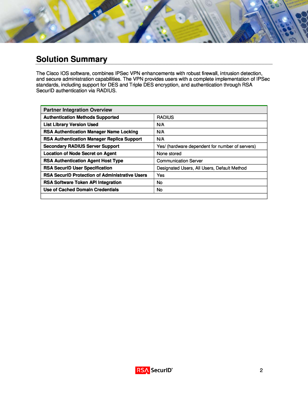 Cisco Systems IOS Router manual Solution Summary, Partner Integration Overview 