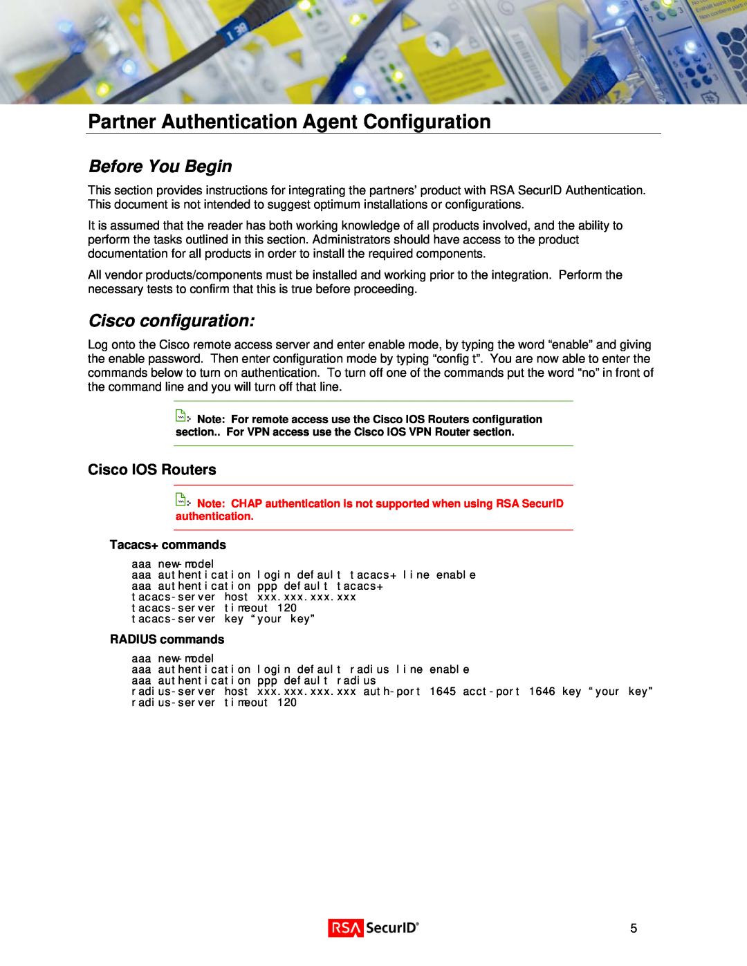 Cisco Systems Partner Authentication Agent Configuration, Cisco IOS Routers, Before You Begin, Cisco configuration 