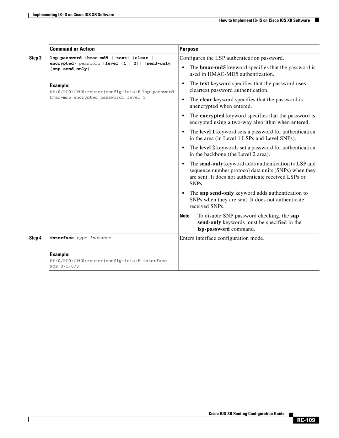 Cisco Systems IOS XR manual RC-109 