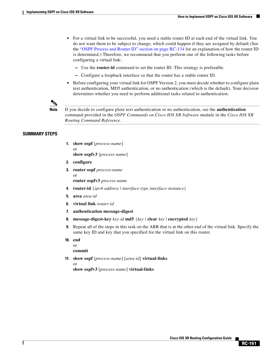 Cisco Systems IOS XR manual RC-161 