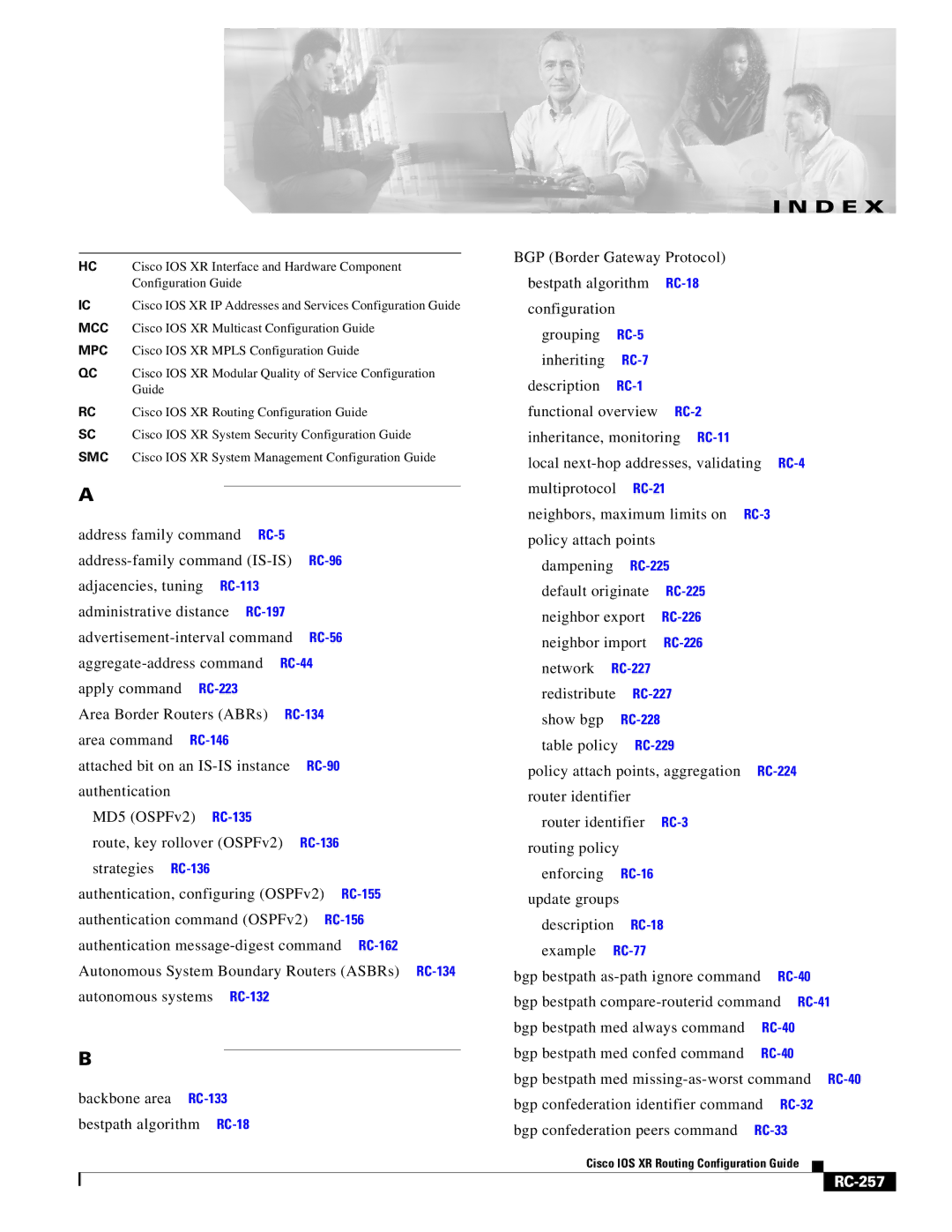 Cisco Systems IOS XR manual D E, RC-257 