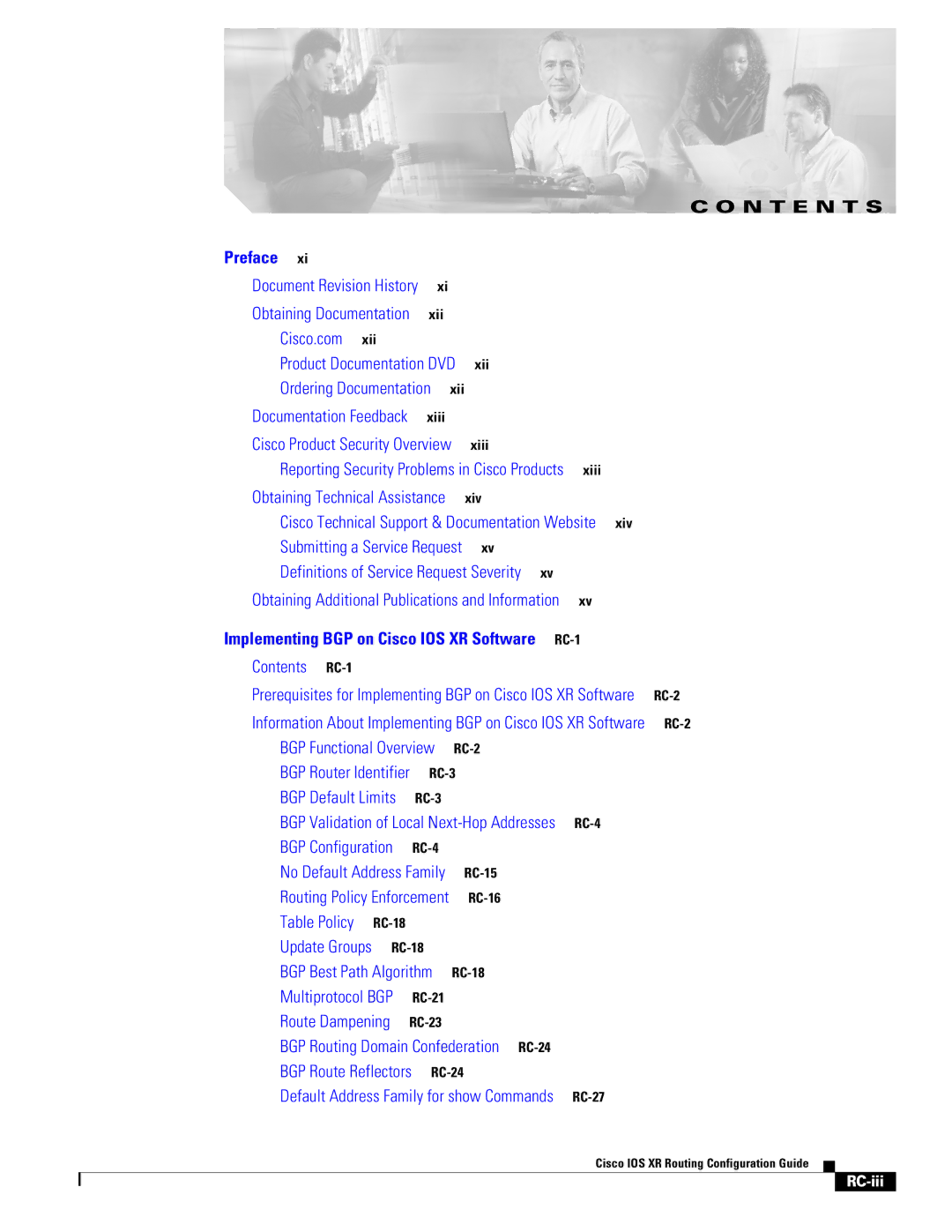 Cisco Systems IOS XR manual N T E N T S 