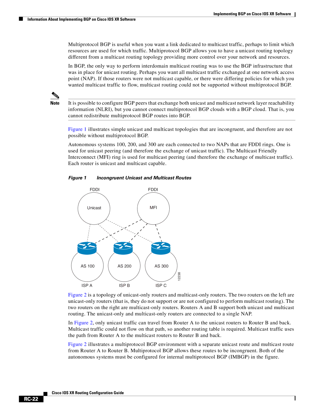 Cisco Systems IOS XR manual RC-22, Incongruent Unicast and Multicast Routes 