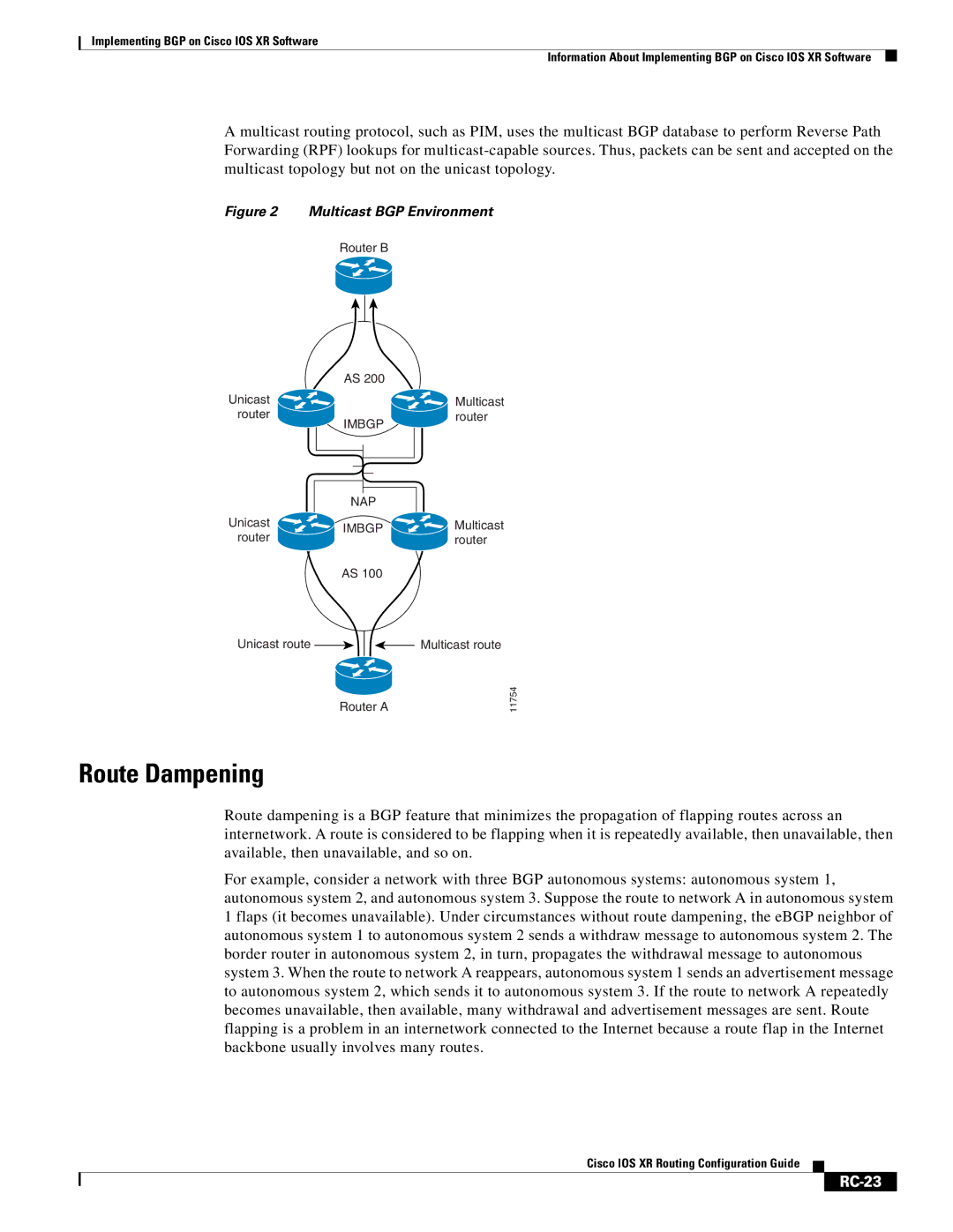 Cisco Systems IOS XR manual Route Dampening, RC-23 