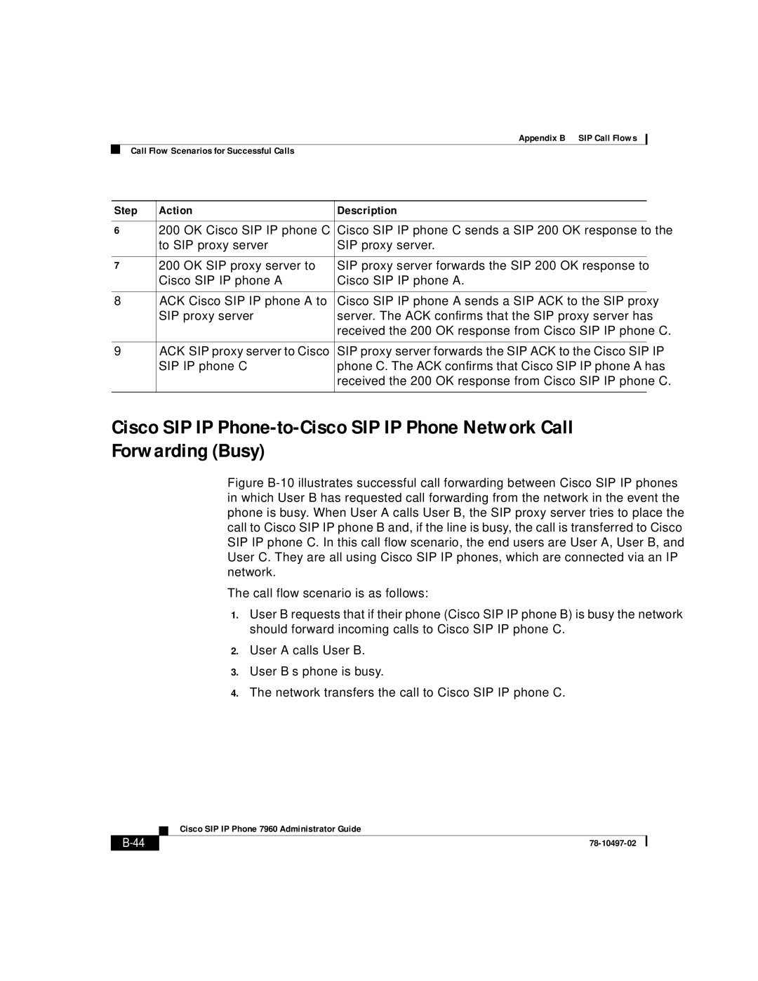 Cisco Systems IP phone 7960 manual Step Action Description 