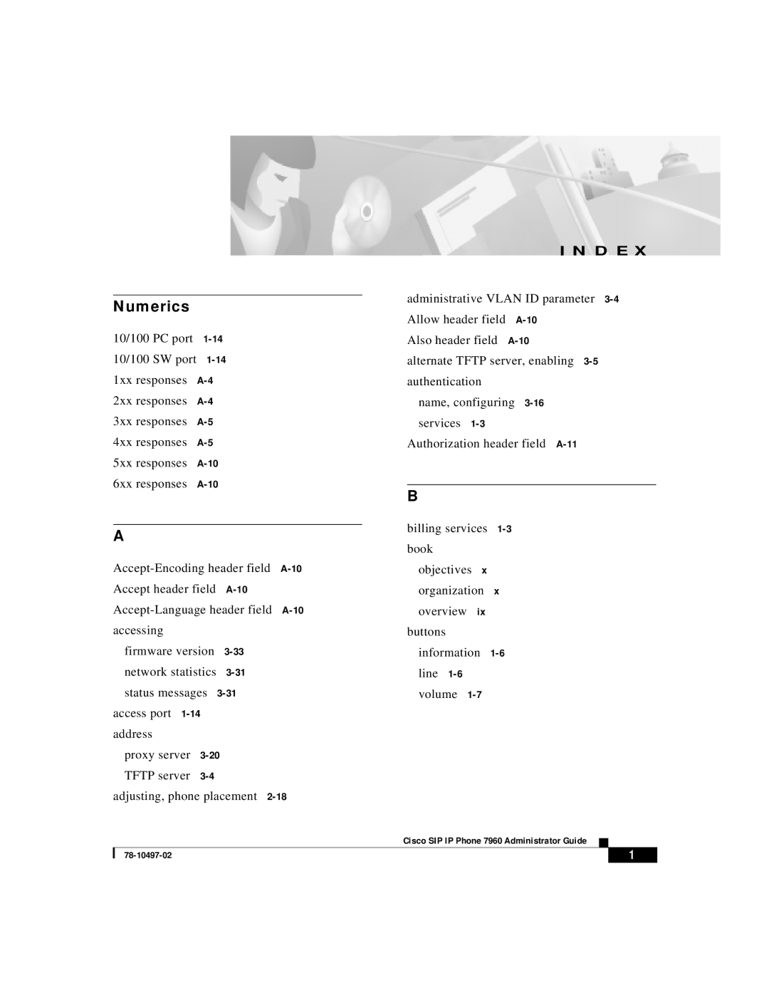 Cisco Systems IP phone 7960 manual Numerics 