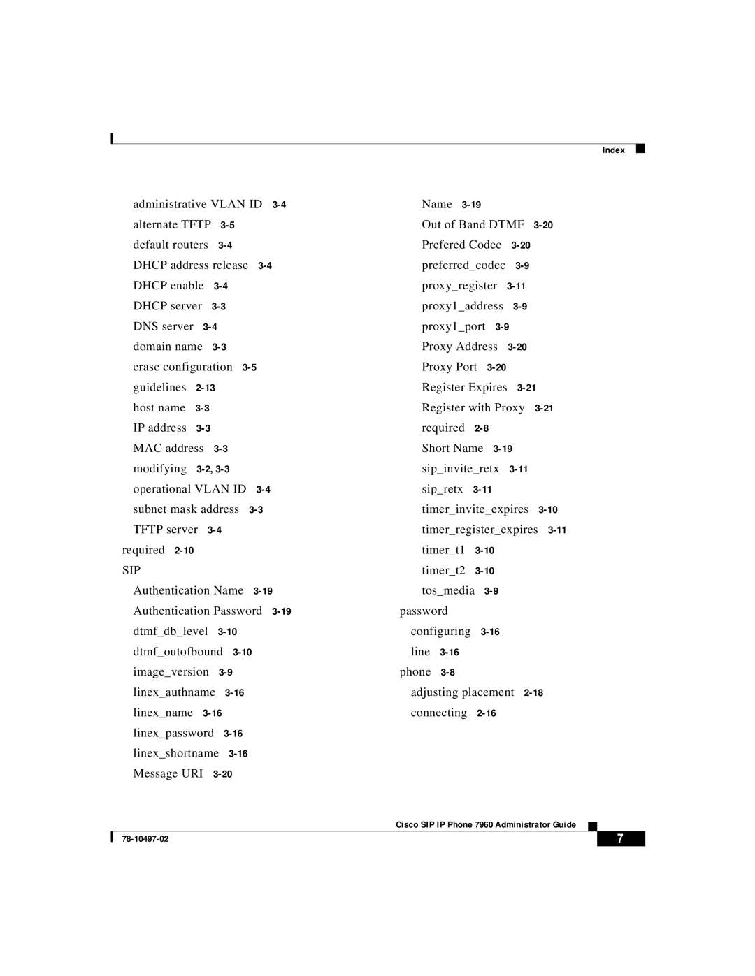 Cisco Systems IP phone 7960 manual Sip 