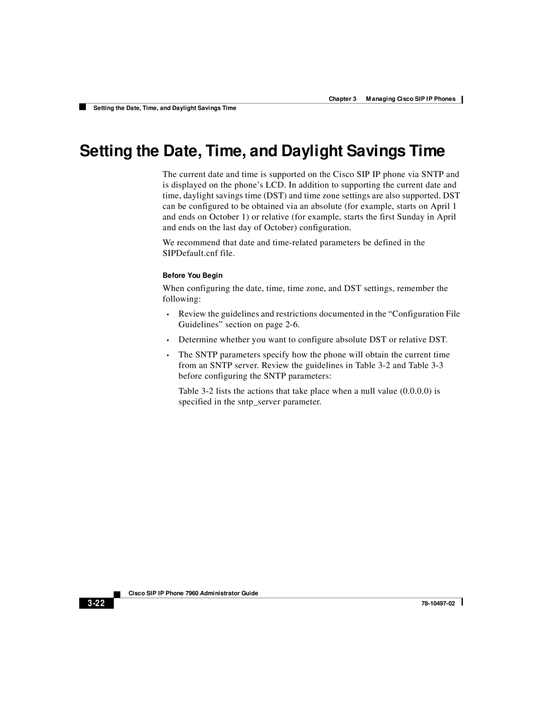 Cisco Systems IP phone 7960 manual Setting the Date, Time, and Daylight Savings Time, Before You Begin 