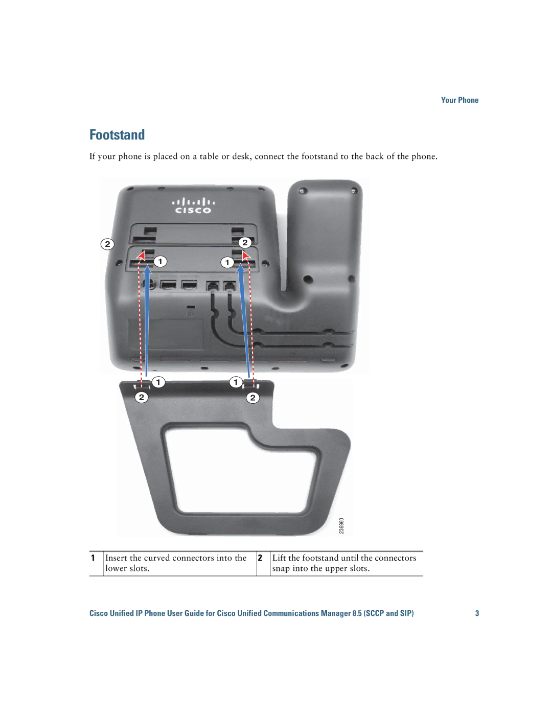 Cisco Systems IP Phone 8941 and 8945 manual Footstand 